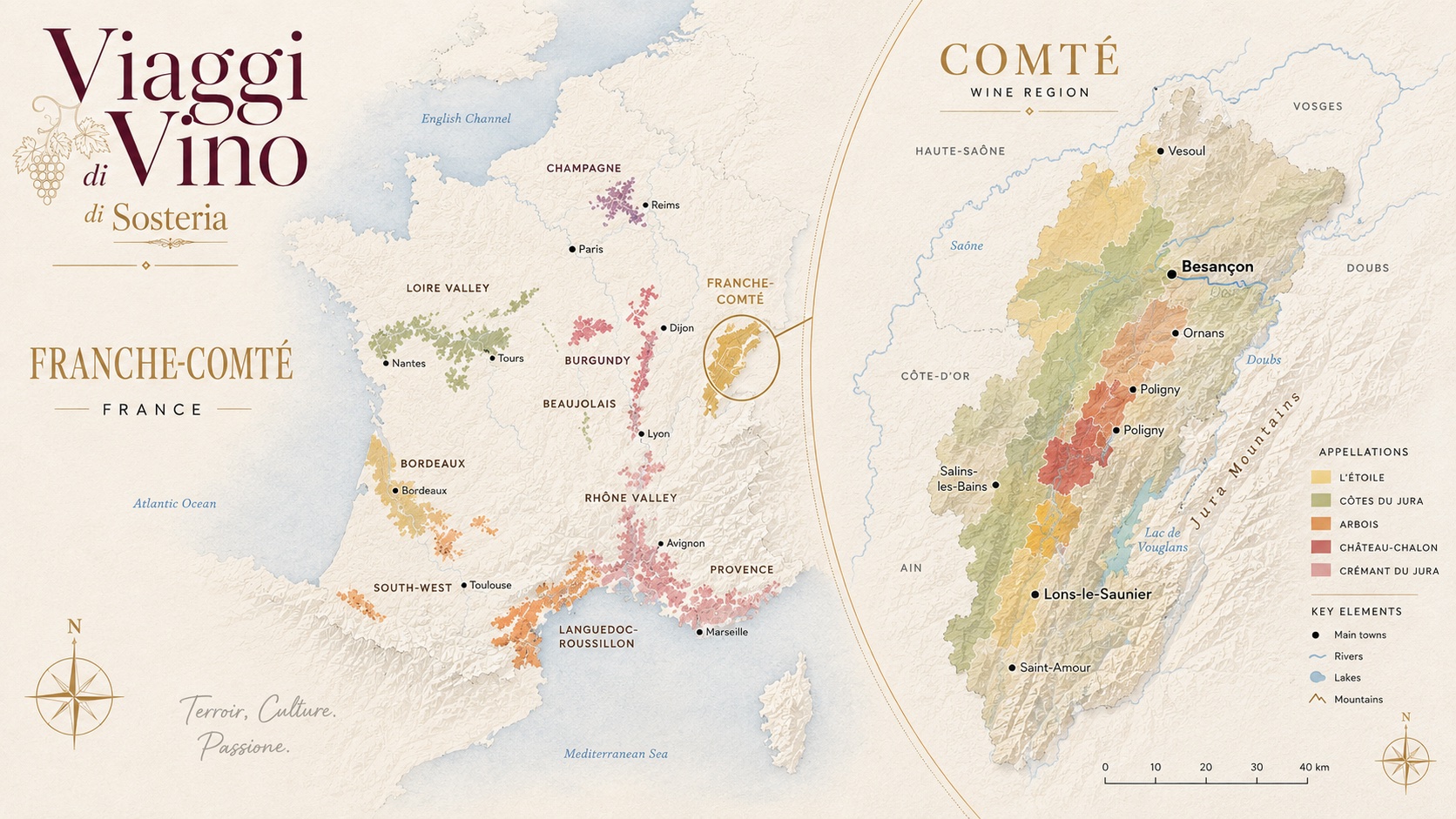 Mappa editoriale della Franche-Comté e del territorio jurassien